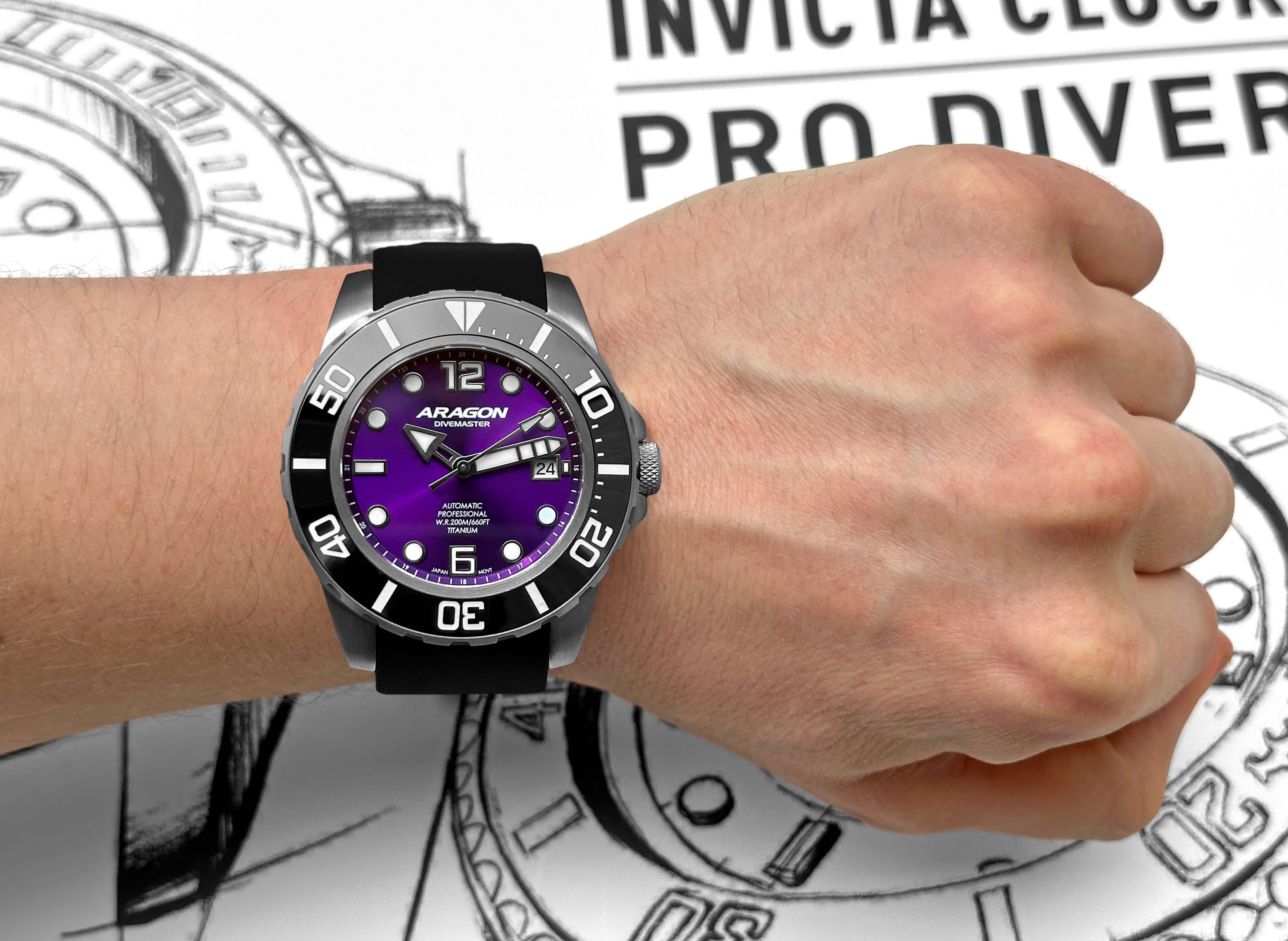 Часы ARAGON DM Titanium Ceramic Sapphire Automatic 50 mm. 200 MT.