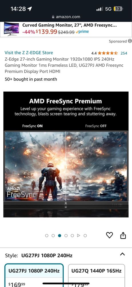 Monitor Z-EDGE 240hz