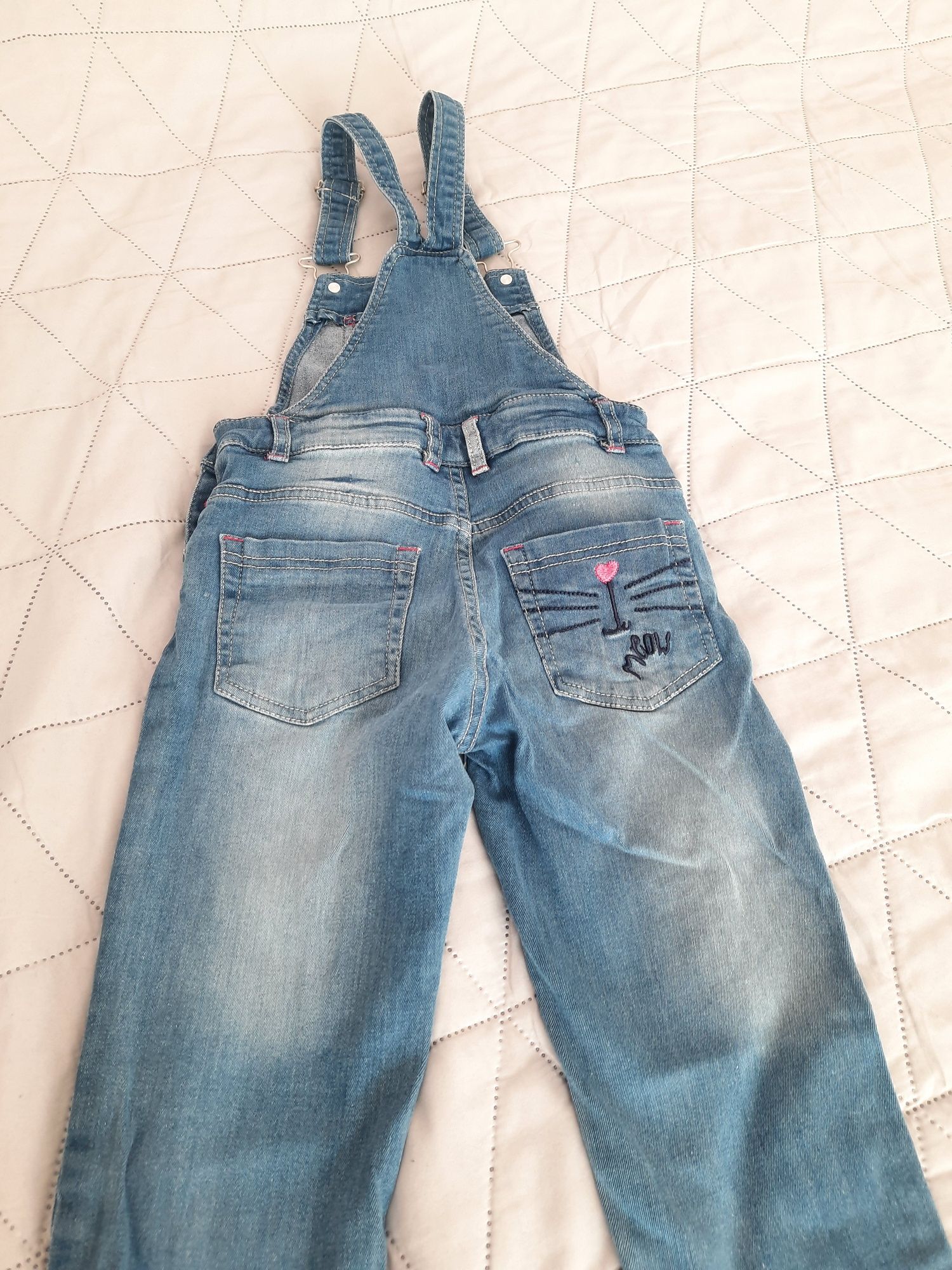 Cool Club ogrodniczki spodnie jeansowe jeansy kotek 122