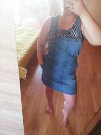 Sukienka spódnica ogrodniczki ogrodniczka denim jeansowa L 40 New Look