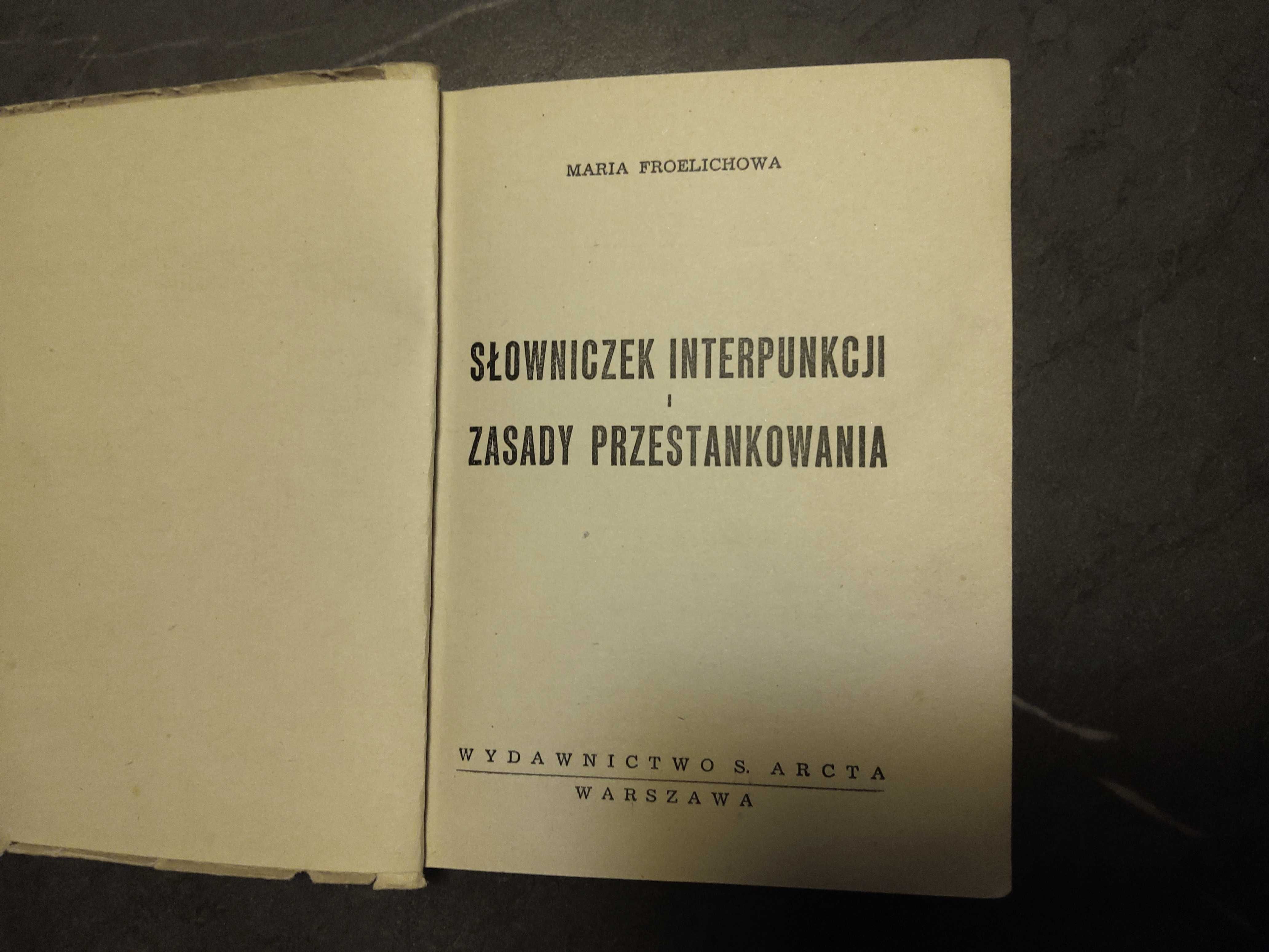 Słowniczek interpunkcji 1951 M. Froelichowa