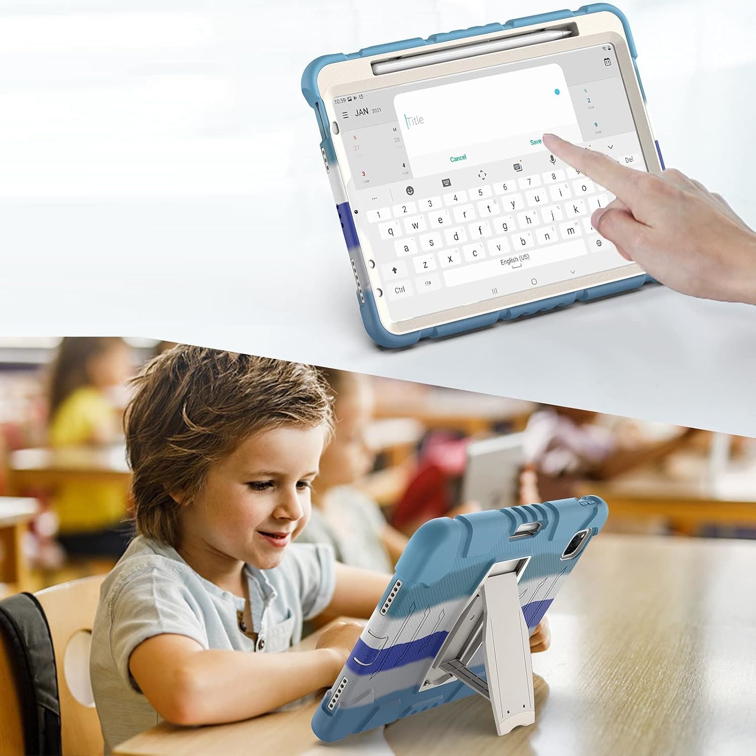 Etui do iPad Pro 5/4/3 12.9" z Podstawką i Miejsce na Rysik Niebieskie