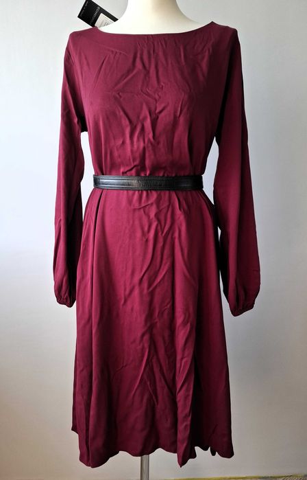 Nowa gotycka bordowa sukienka midi / mystic / soft goth / oversize /38