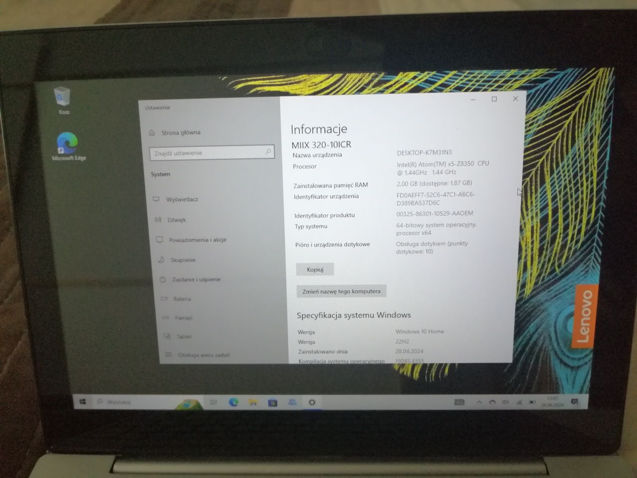 Laptop tablet 2w1 Lenovo MIIX