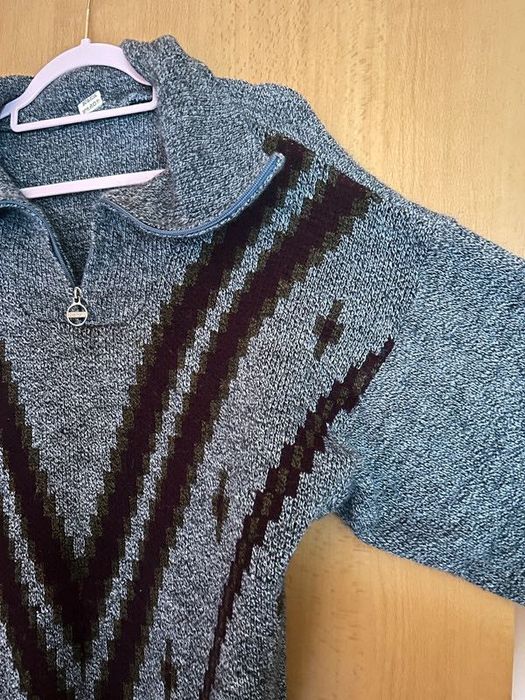 Sweter obszerny dziadkowy z wełną XXL unisex oversize grandpa style