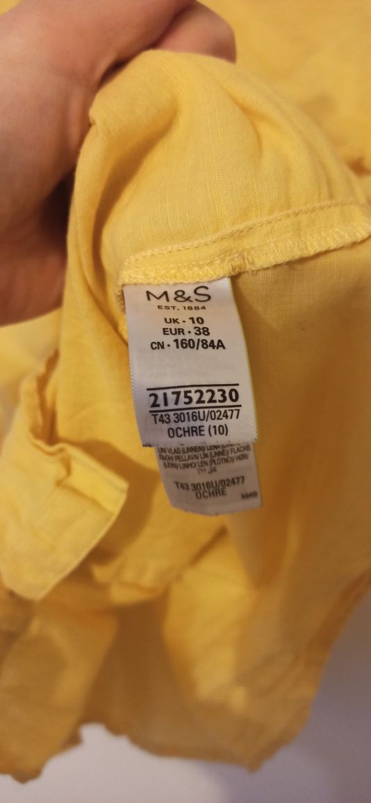 M&S 38 Bluzeczka / bluzka letnia len + bawełna