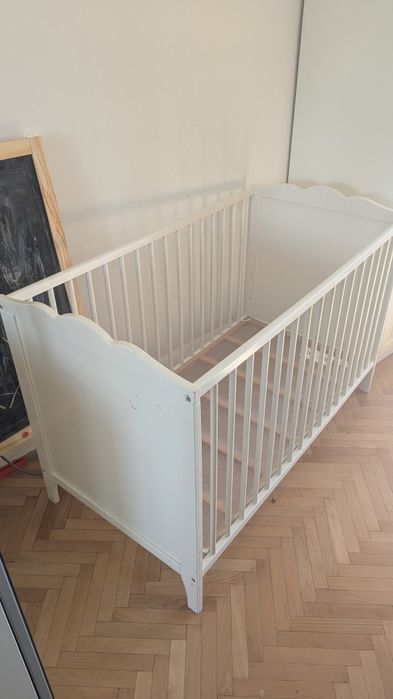 Łóżeczko dziecięce Ikea 3 poziomy hensvik z nowym materacem fiki miki