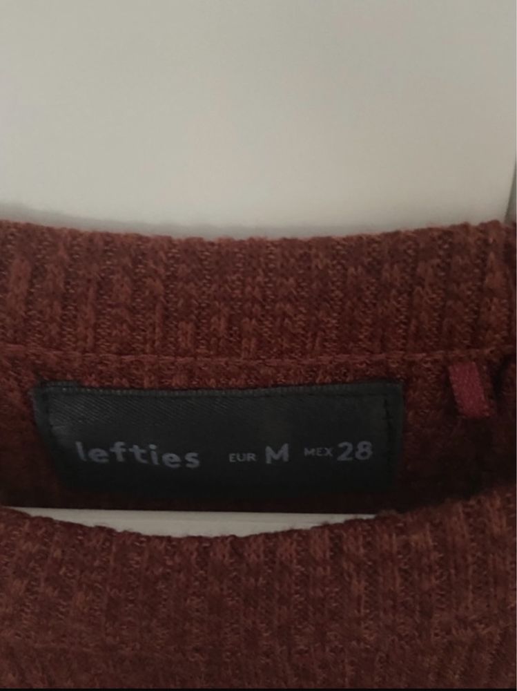 Crop top de malha bordeaux - Lefties