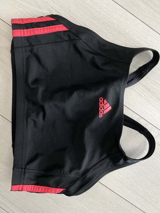 ADIDAS czarny top biustonosz treningowy siłownia fitness r. 34 XS