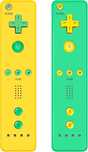2 Sztuki Kontroler Konsoli Wii Remote Zielony Żółty Z Silikonowym Etui