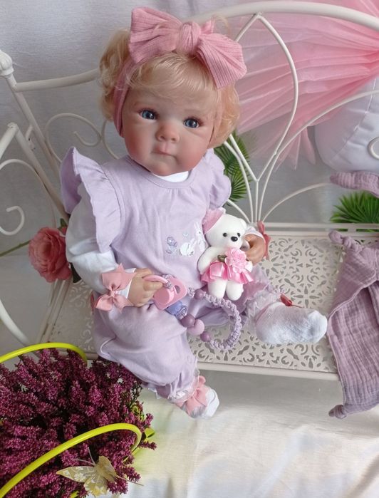 Lalka w typie reborn z wyprawką prezent lala cała winylowa blondynka