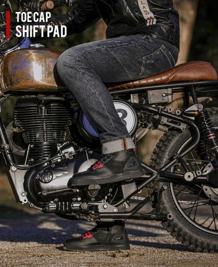 IRON JIAS Buty Motocyklowe 42 Czarne Oddychające Antypoślizgowe Obuwie