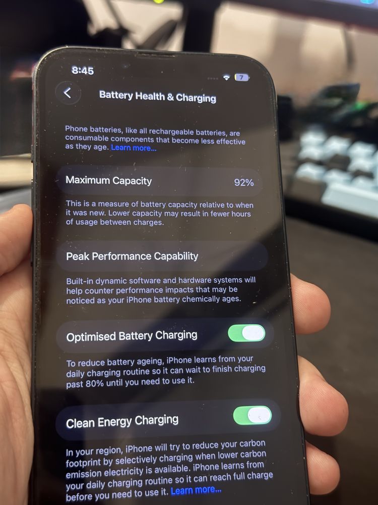 Iphone 13 92% kondycji baterii