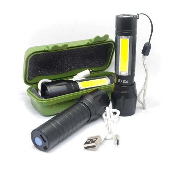 АКЦИЯ Ручной фонарик с кейсом BL 511 COB usb charge