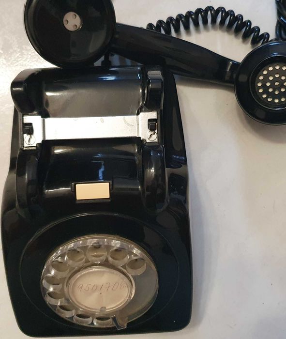 Analog telephone, old, black, with switch - vintage64551057598594122