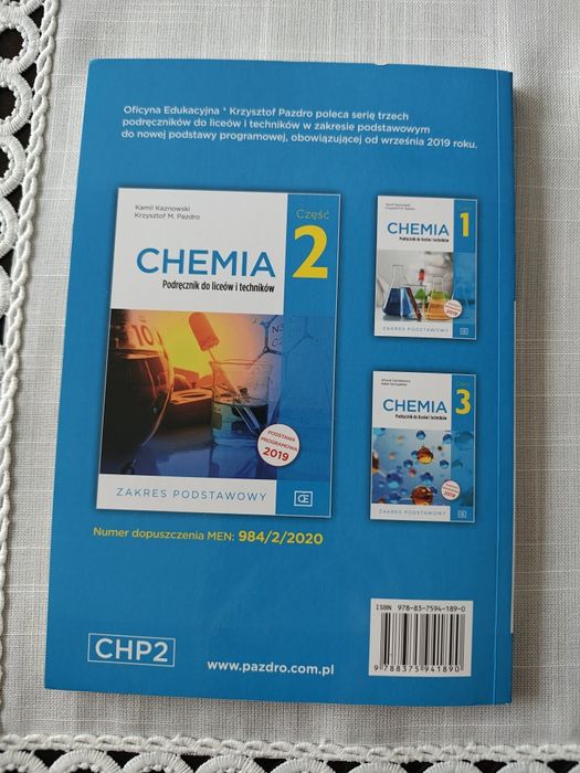 Chemia. Liceum i technikum. Podręcznik część 2. Zakres podstawowy