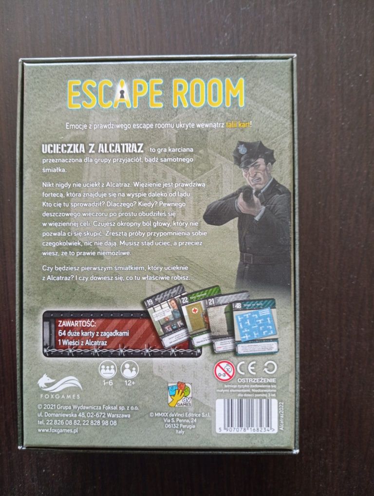 Gra typu escape room. Ucieczka z Alcatraz