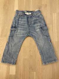 Spodnie jeansowe bojówki hm H&M 92