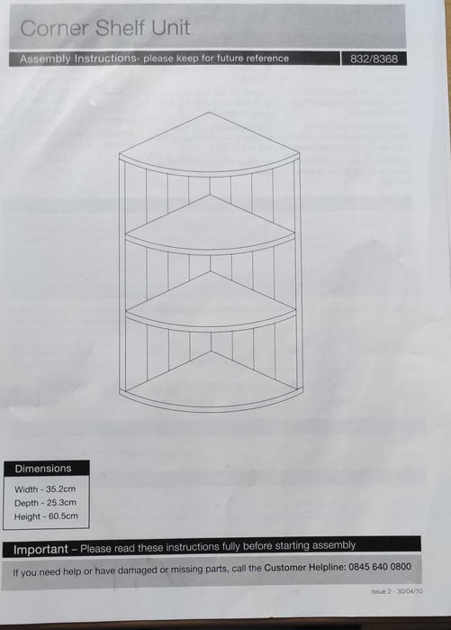 Biała szafka/półka łazienkowa narożna