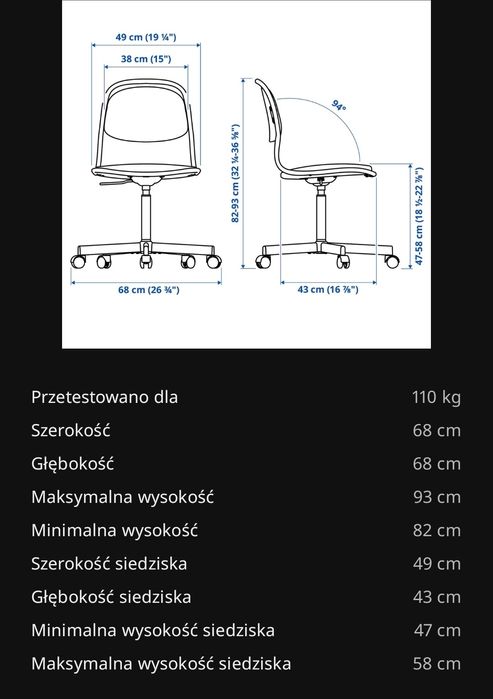 Krzesło obrotowe biało-fioletowe