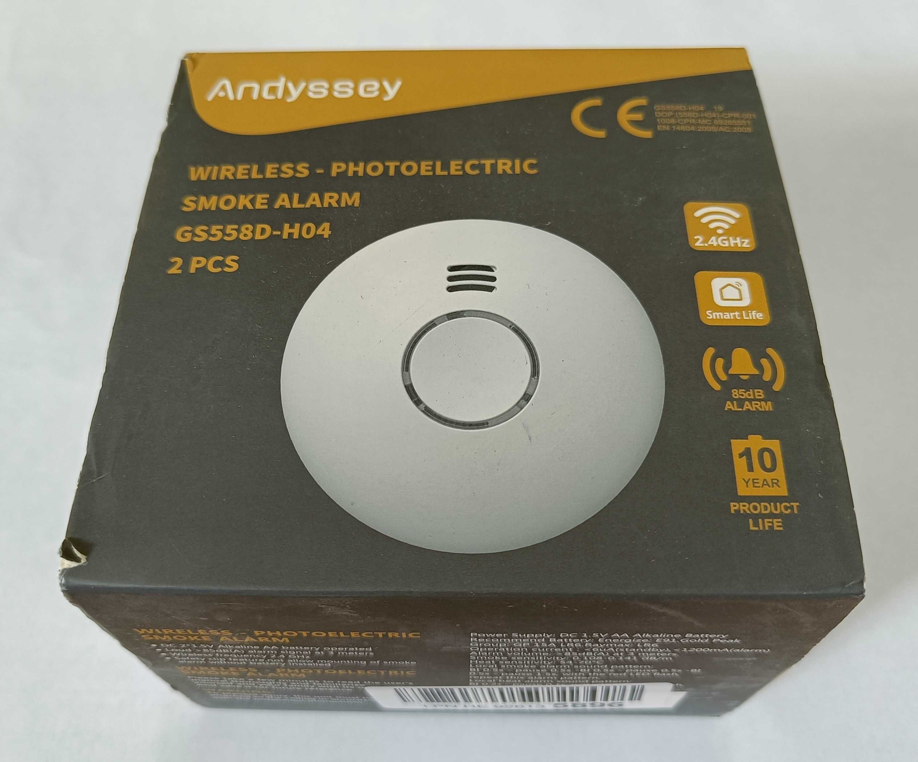 Czujnik dymu smart Wi-Fi/ TUYA, GS558D/ zestaw 2 szt