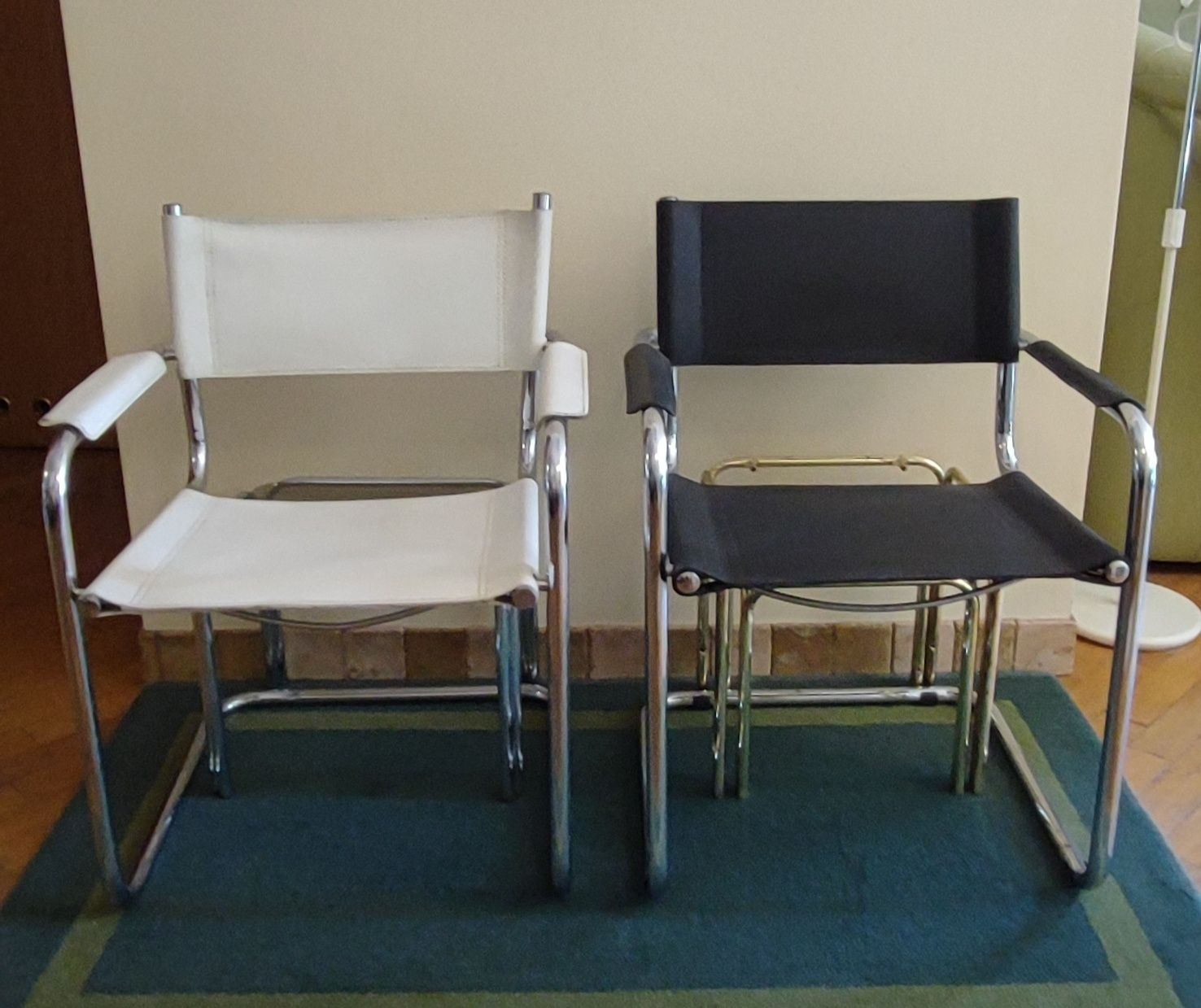 Krzesło skóra chrom Mart Stan Bauhaus Modernizm
