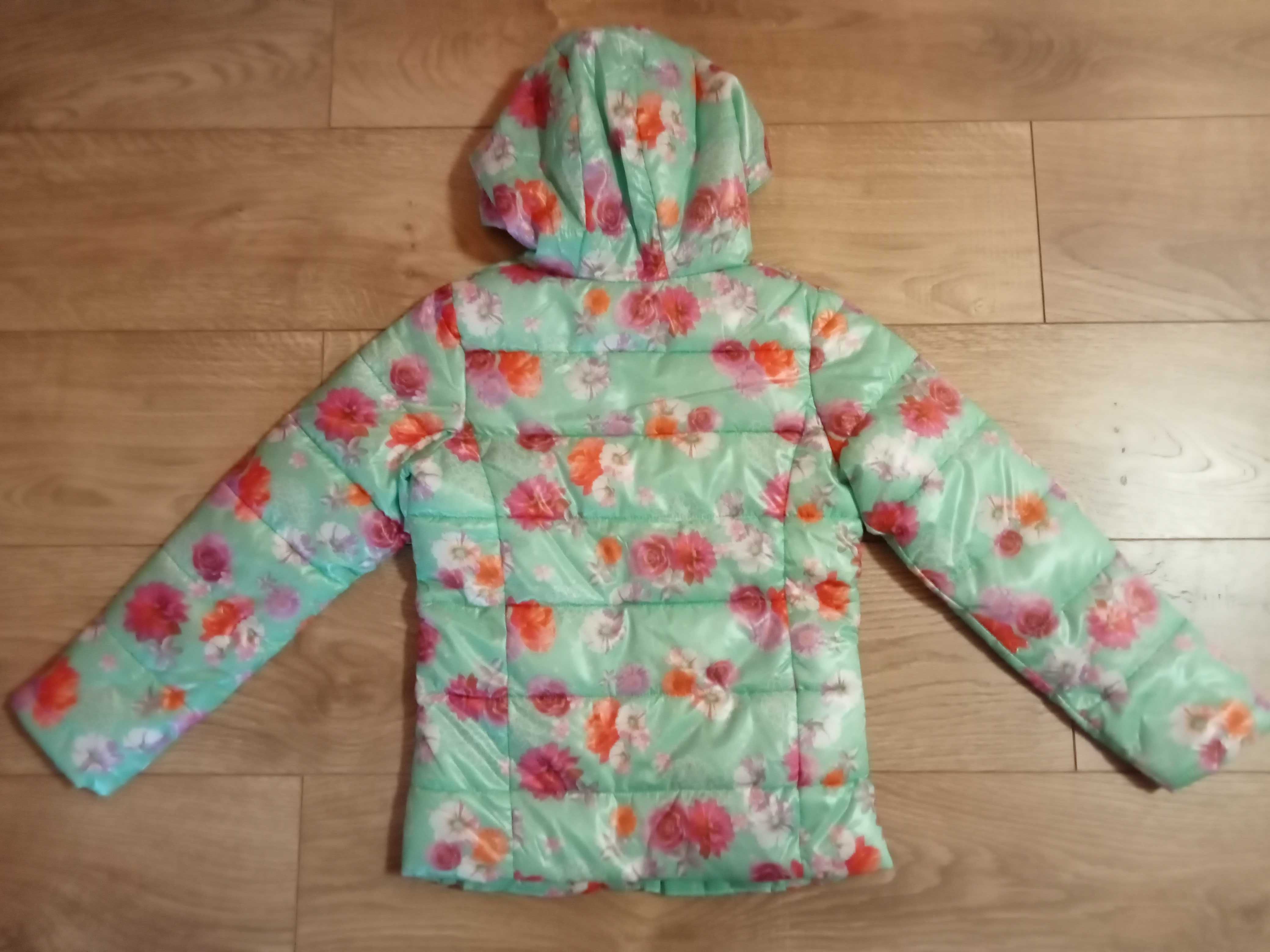 Nowa Smyk 140 kurtka wiosenna przejściowa dla dziewczynki, czapka Smyk
