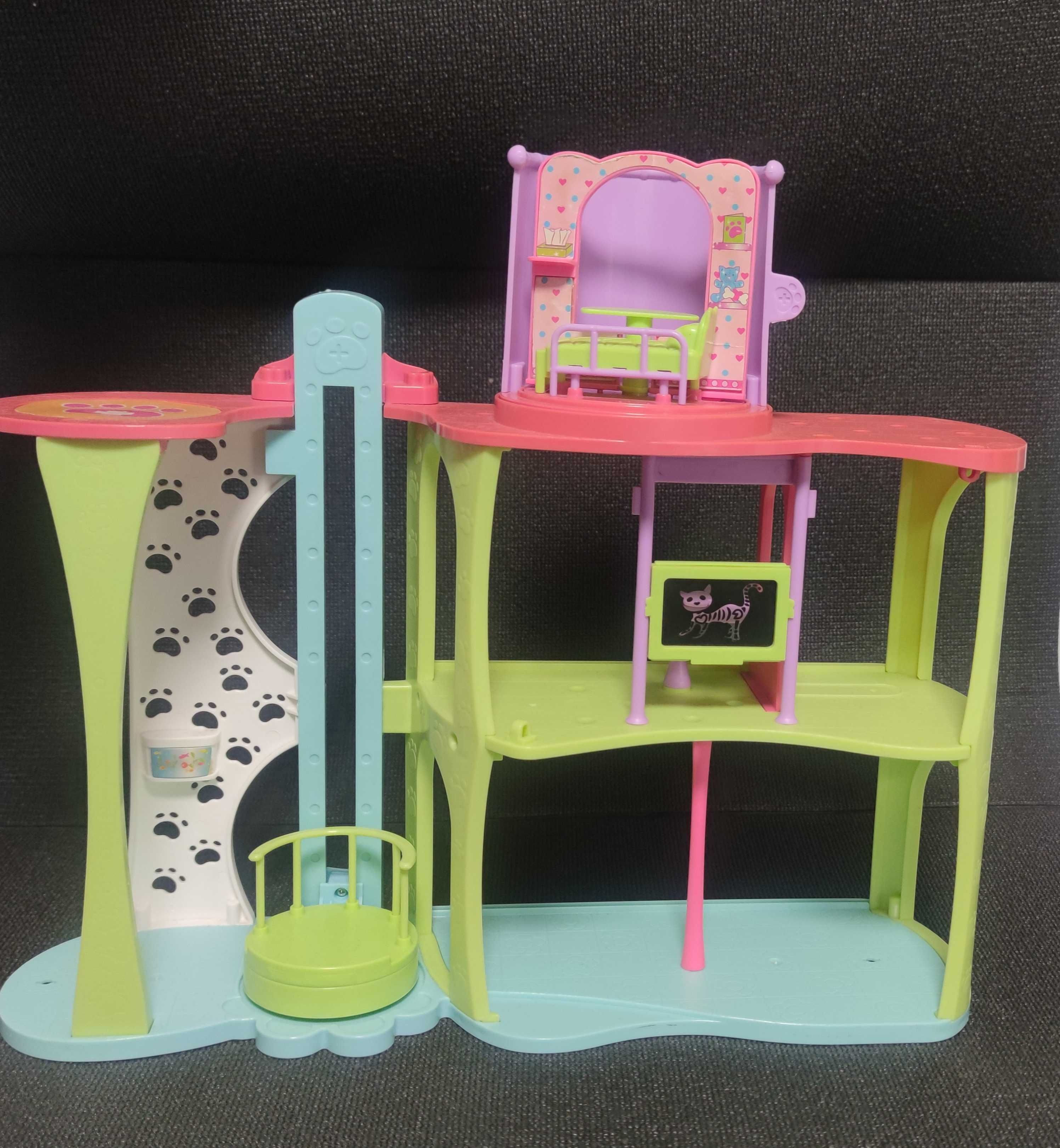 Polly Pocket klinika dla zwierząt szpital jak littlest pet shop domek