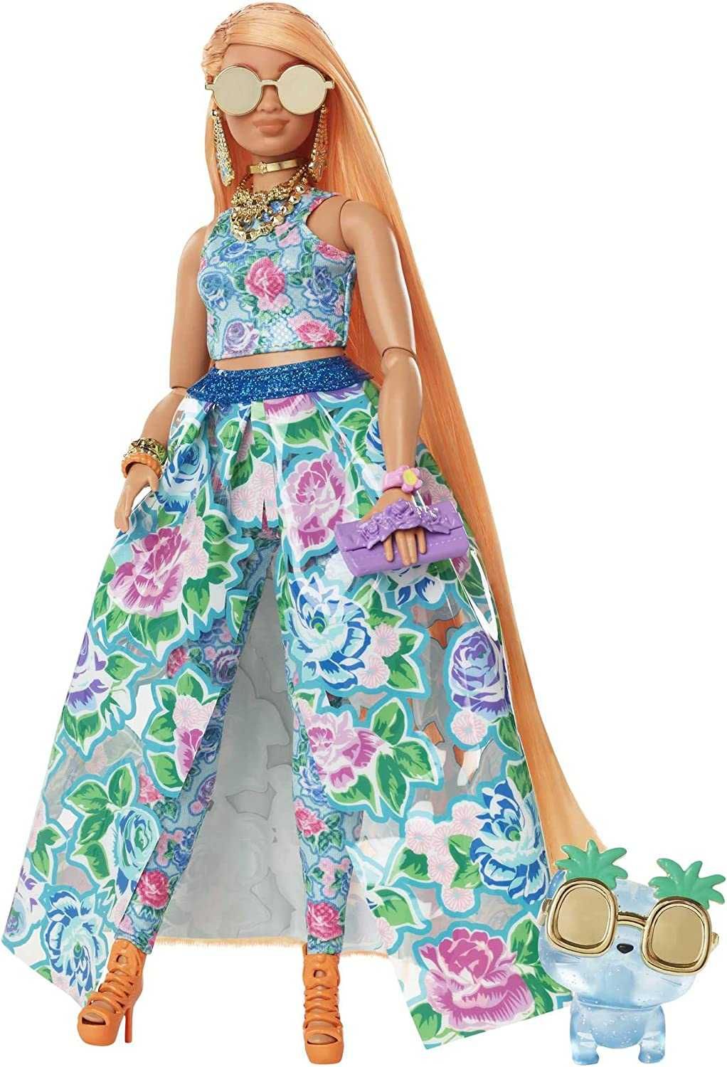 Барби Экстра в цветочном платье Barbie Extra Fancy Fashion Orange Hair