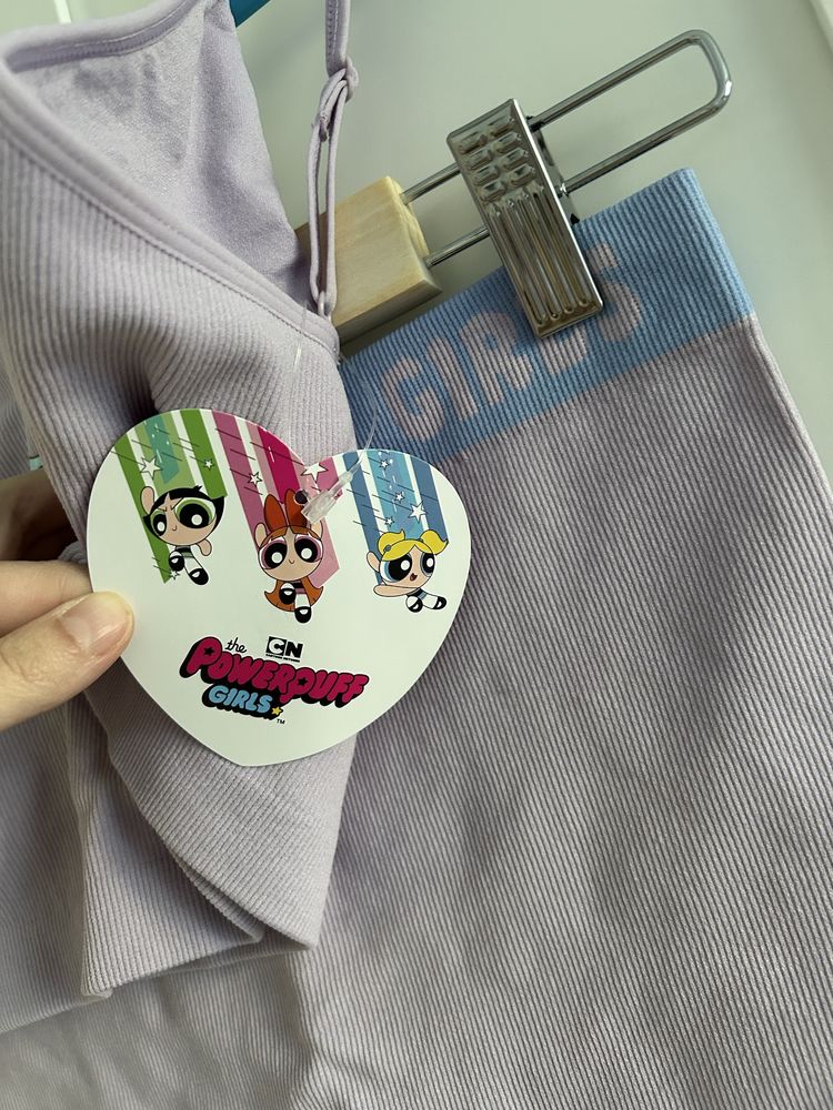 Piżama na lato, kolarki i top prążek Atomówki Powerpuff Girls  S