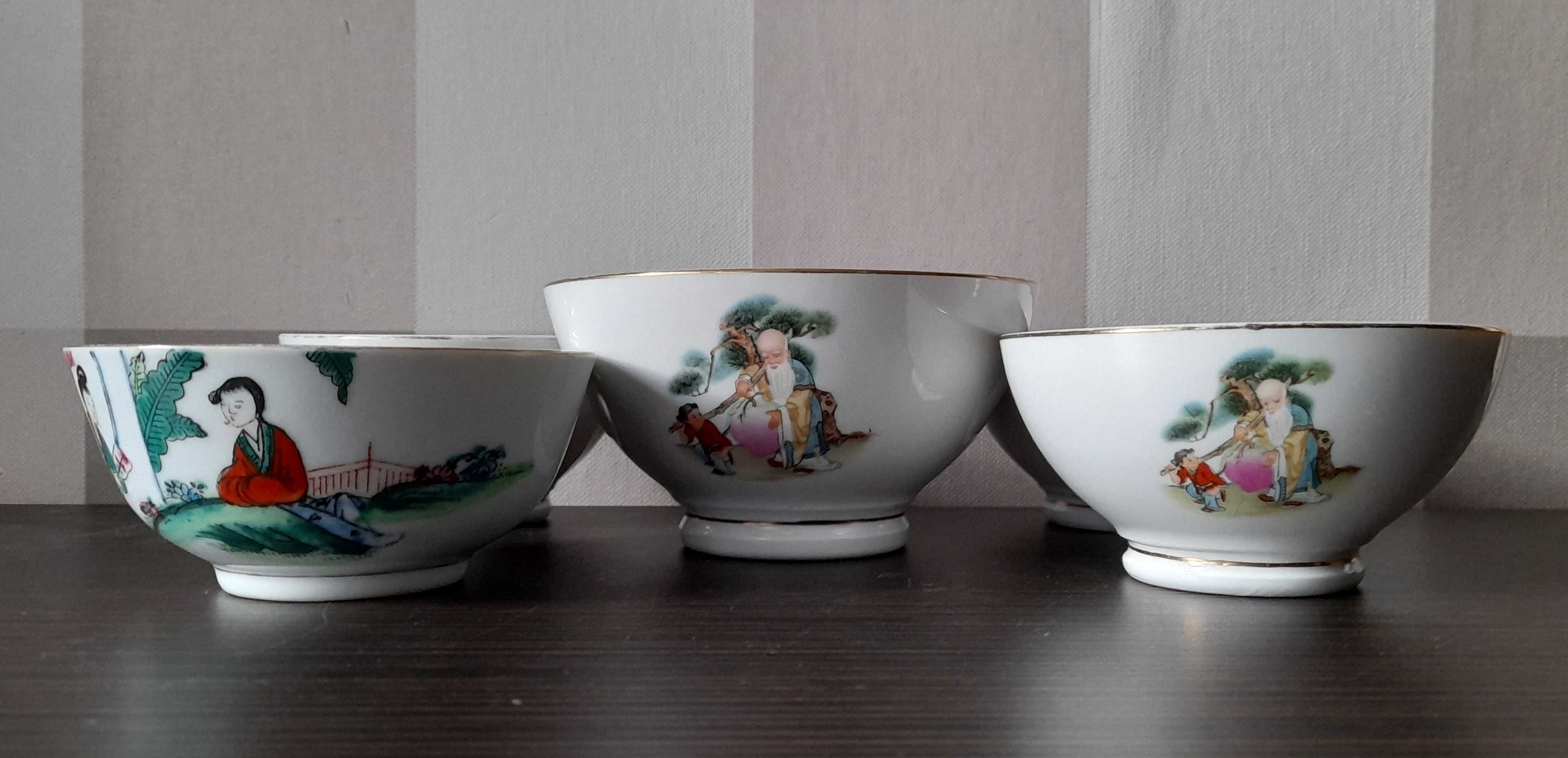 Retro Miska Porcelanowa 2 wzory_6 szt_Chiny, Sygnatura