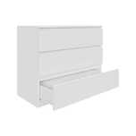Komoda szafka 90 cm / biała dąb  połysk / 3 szuflady / salon sypialnia
