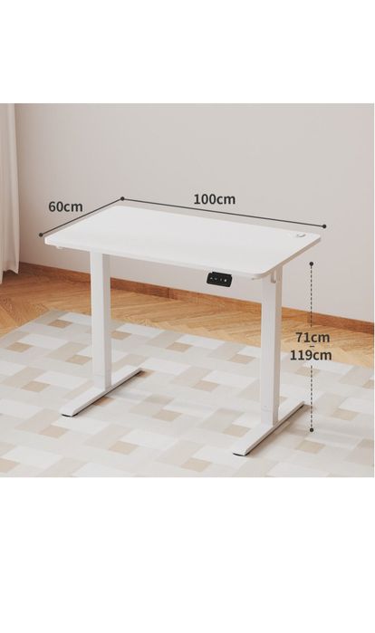 Biurko elektryczne białe – regulacja wysokości & pamięć ustawień