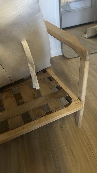 Fotel drewniany prl kolor debowy westwing