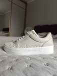 Sneakersy Calvin Klein kremowe 38 skórzane skóra naturalna trampki