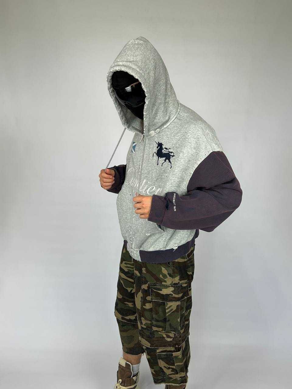 Project GRAILZ G/R gr кофта zip up худи серая зипка худі сіра зіп M S