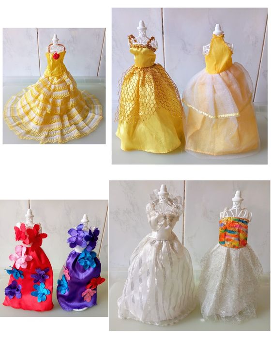 Vestidos de bonecas clone de Barbie.