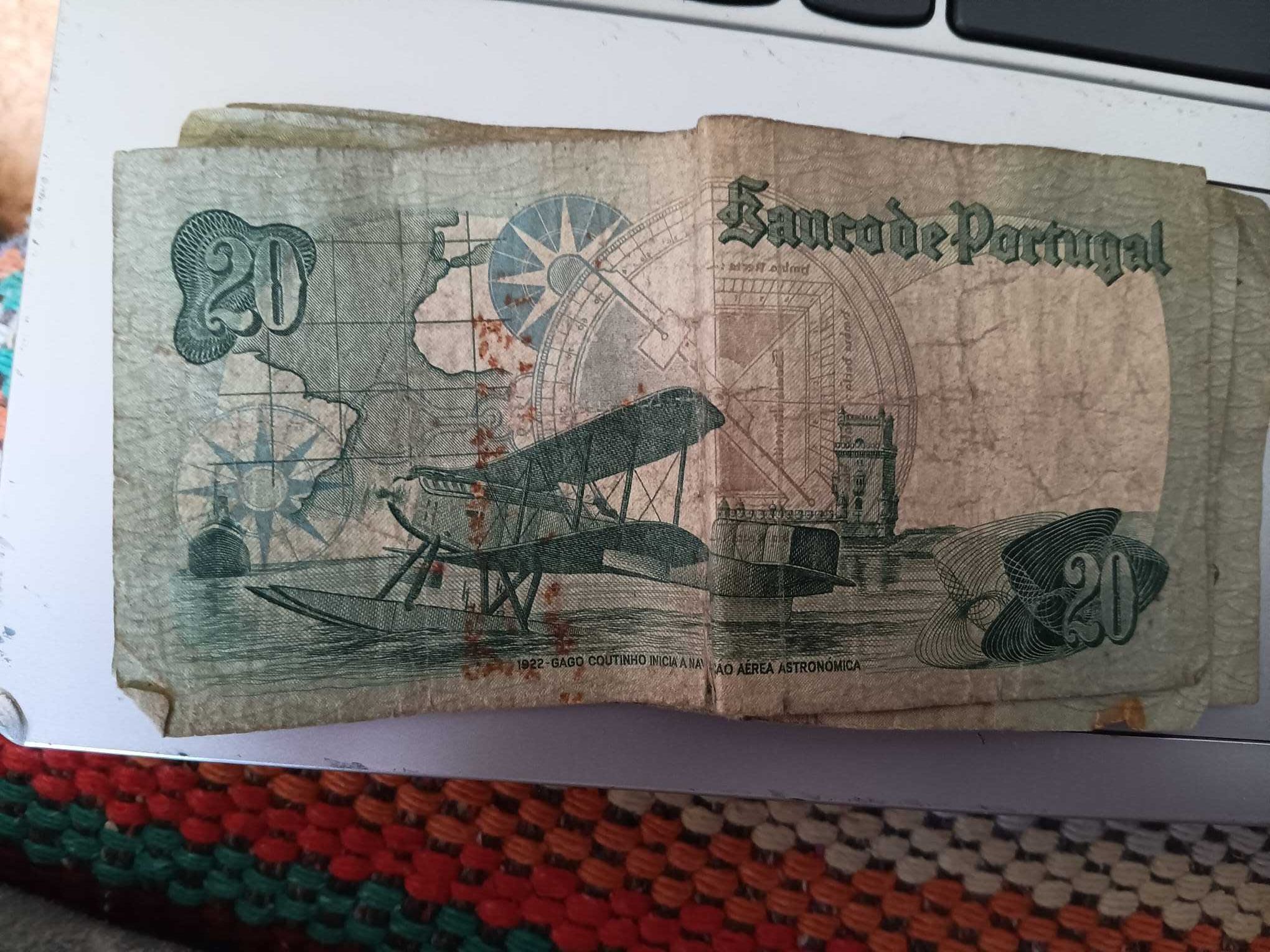 Conjunto de 3 notas de 20 Escudos - Almirante Gago Coutinho, 1978