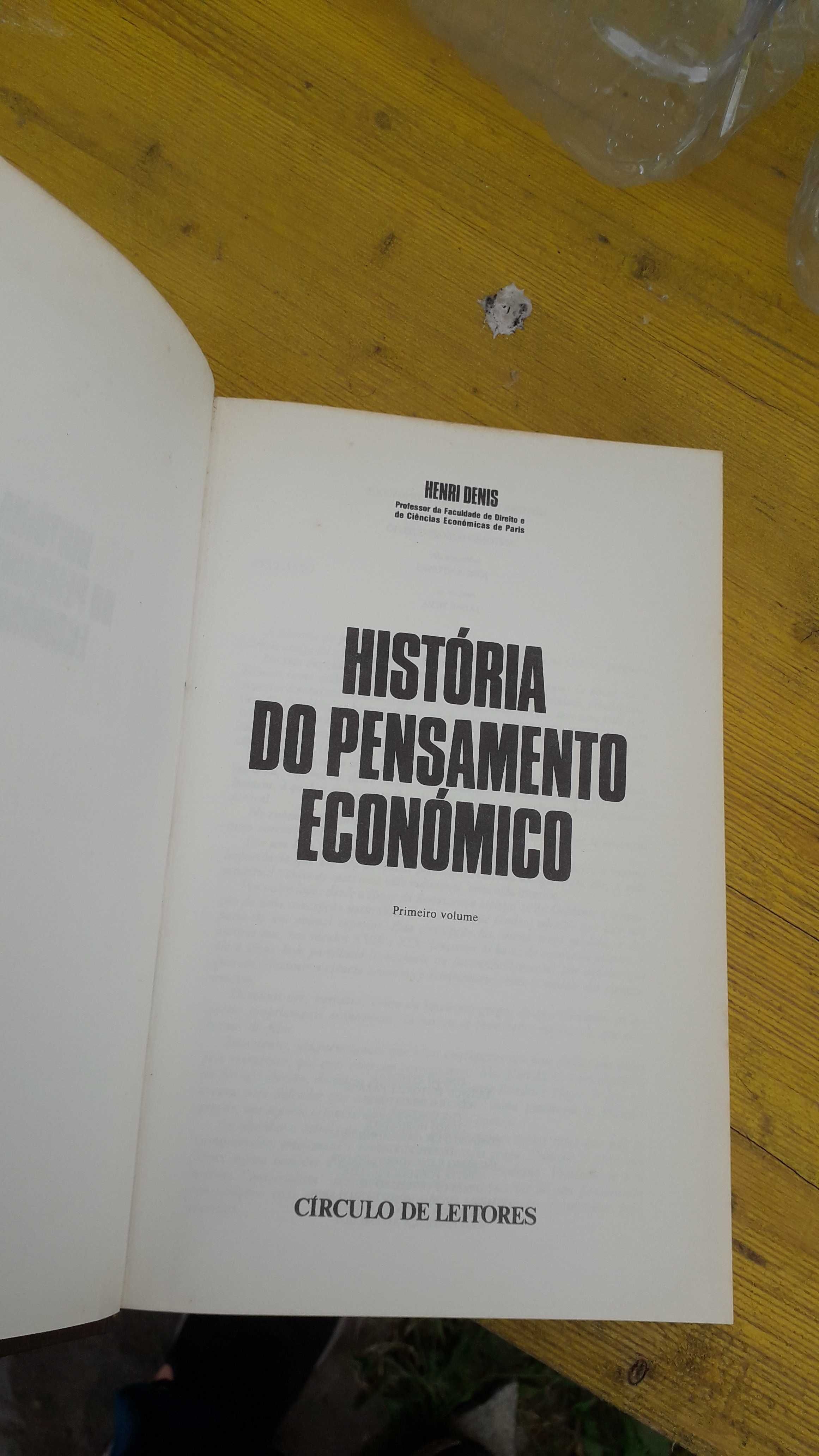 Livro Historia do Pensamento Económico de Henri Denis- Primeiro volume