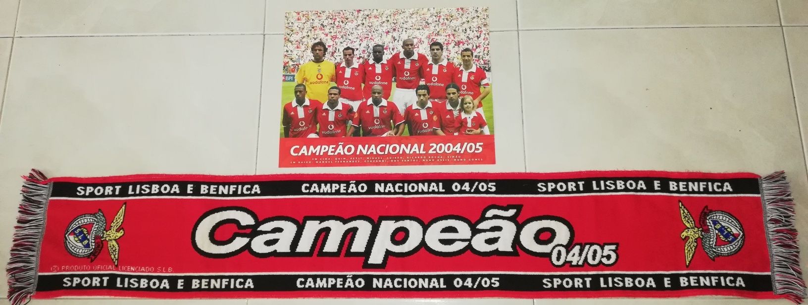 Cachecol e Poster do Benfica Campeão Nacional 2004