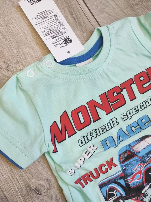 Nowy komplet niemowlęcy koszulka na krótki rękaw + krótkie spodenki