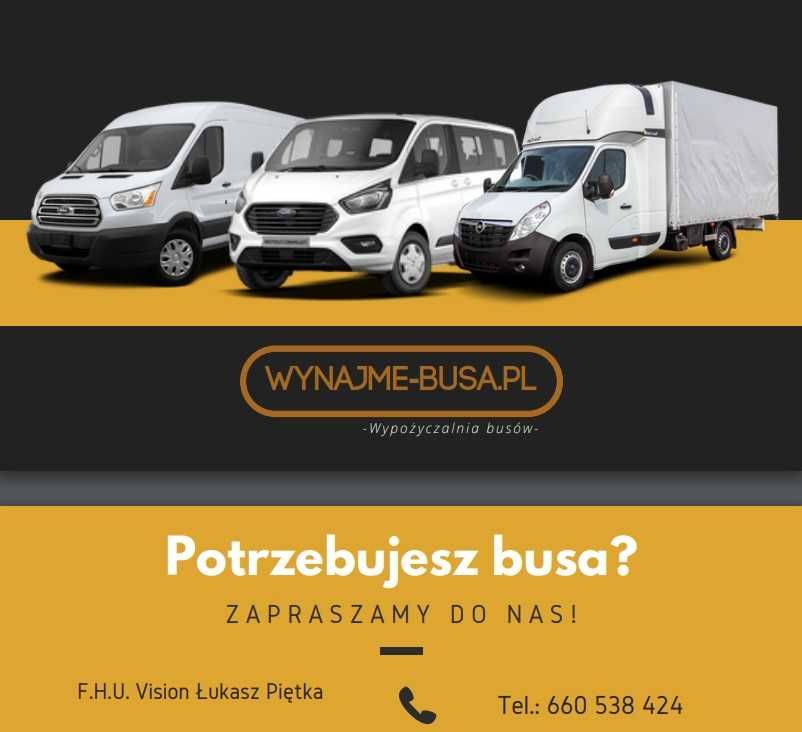 Wypożyczalnia, wynajem Busów, Auto dostawcze, blaszak, 9 osobowy