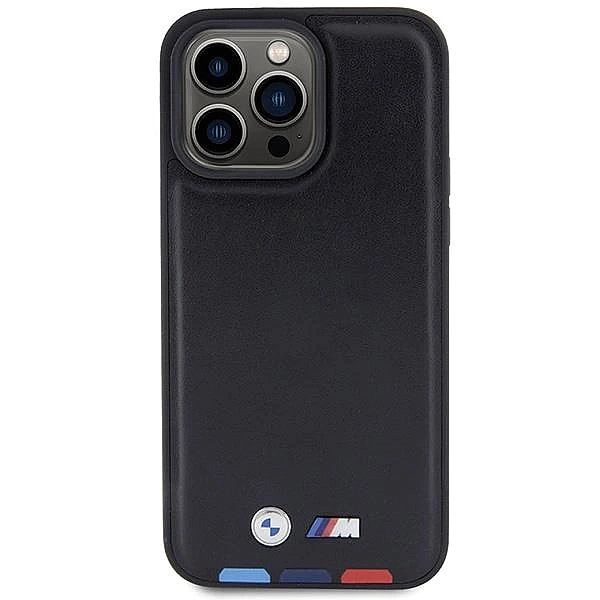 Etui BMW Leather Stamp Tricolor do iPhone 15 Pro Max - czarne