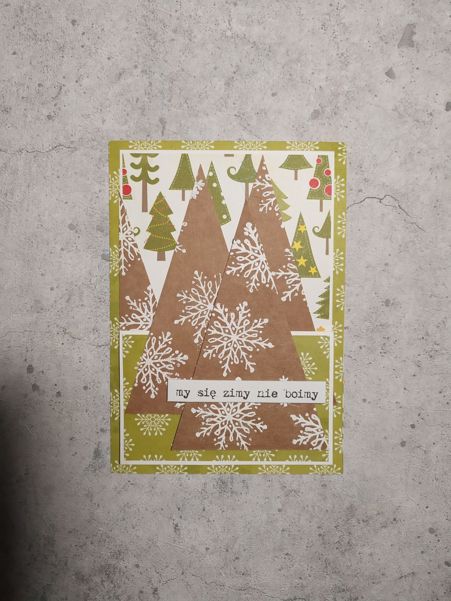 Kartka świąteczna do koperty w formacie A6 ręcznie robiona handmade