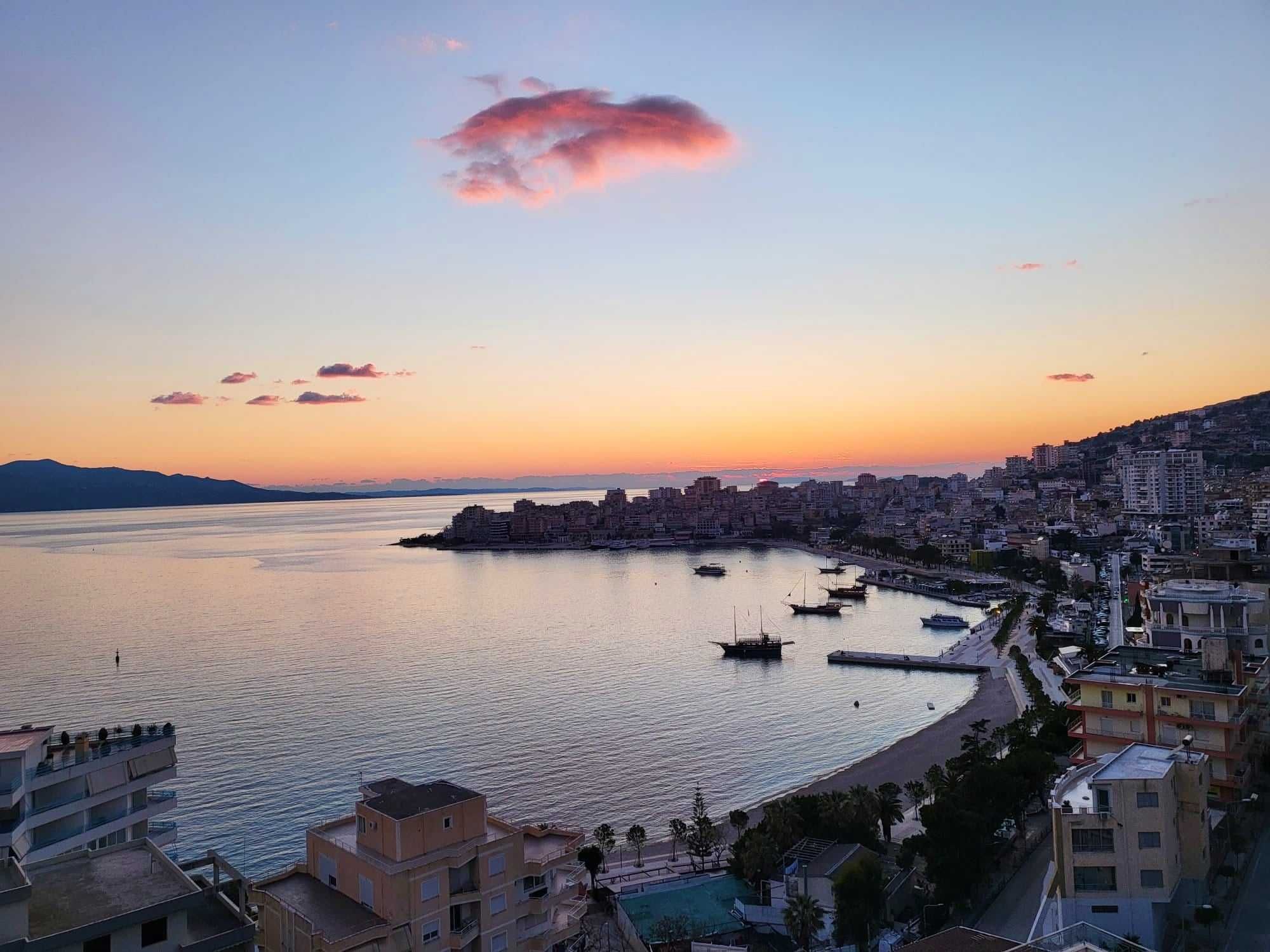 Apartament 4-osobowy Stella, Saranda (Albania), widok na morze i Korfu