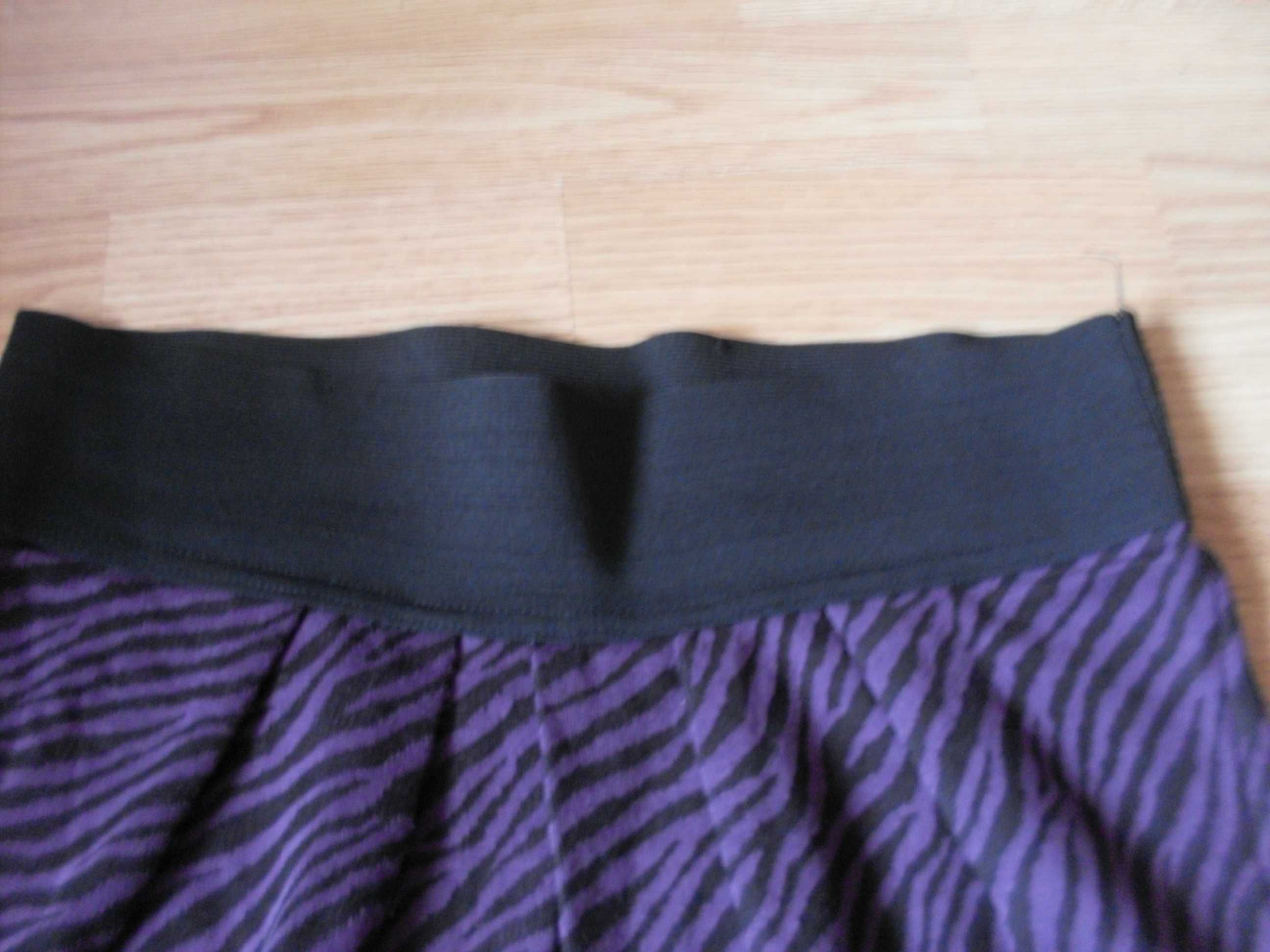 spódnica mini midi fioletowa na gumce