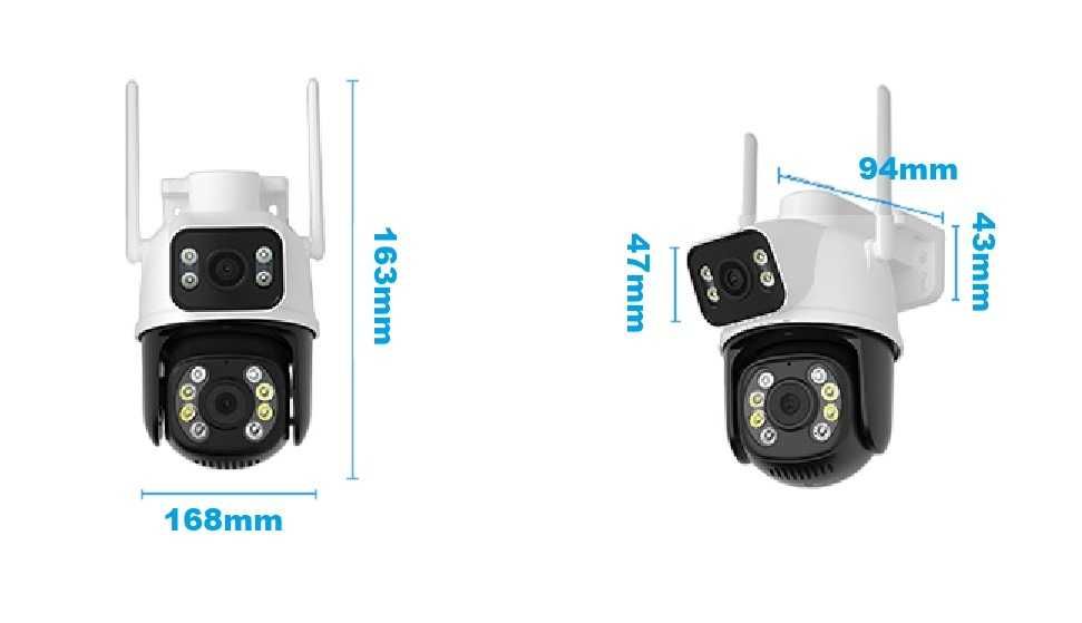 Kamera Podwójna Obrotowa Zewnętrzna IP Wifi 6Mpx