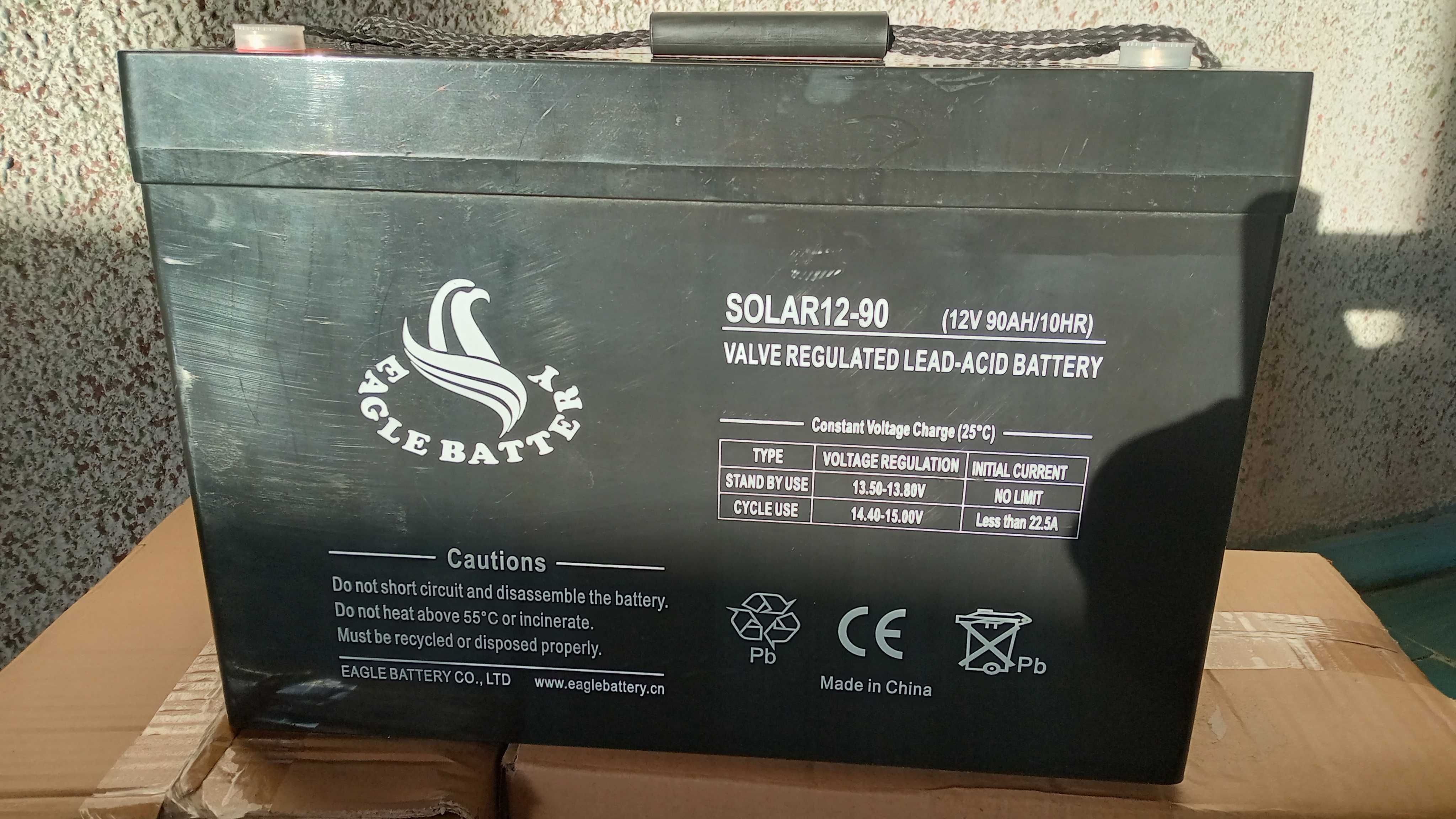 Акумулятор 12V 90Ah для інверторів гелевий (Solar12-90) Eagle
