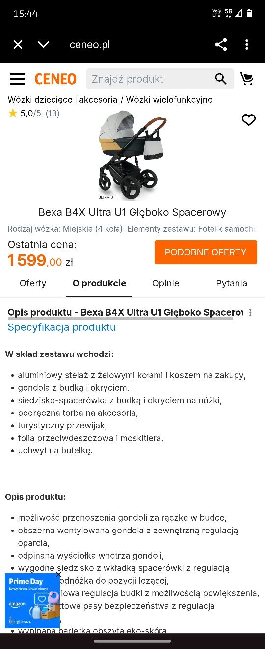 Wózek 2 w 1 Bexa A4X Ultra