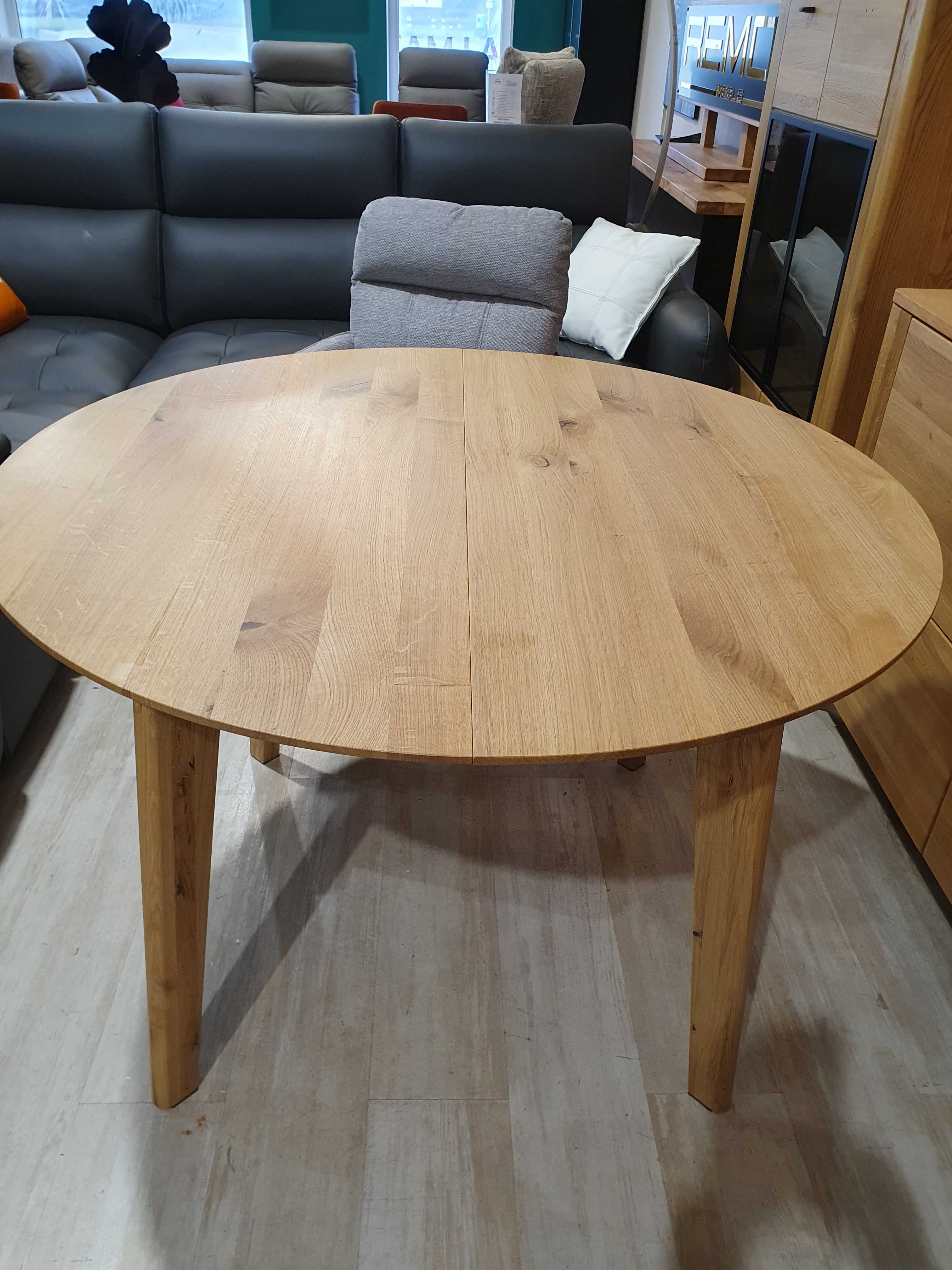 Stół TYP LT 2312 wym.Q 115+wkładka 1x50cm Dębowy Lity Zakor Promocja